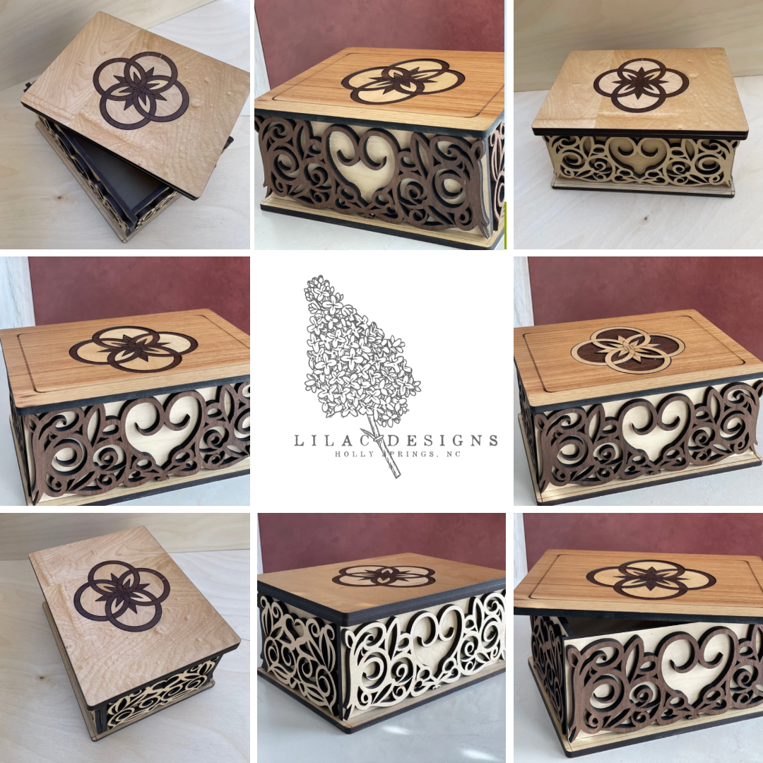 Wedding Quilt Inlay Wooden Box