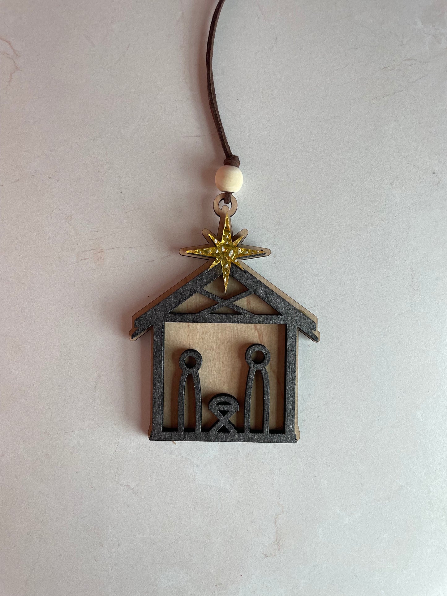 Rustic Nativity Ornament