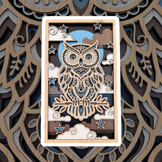 Owl Multi Layer Wood Wall Hanging