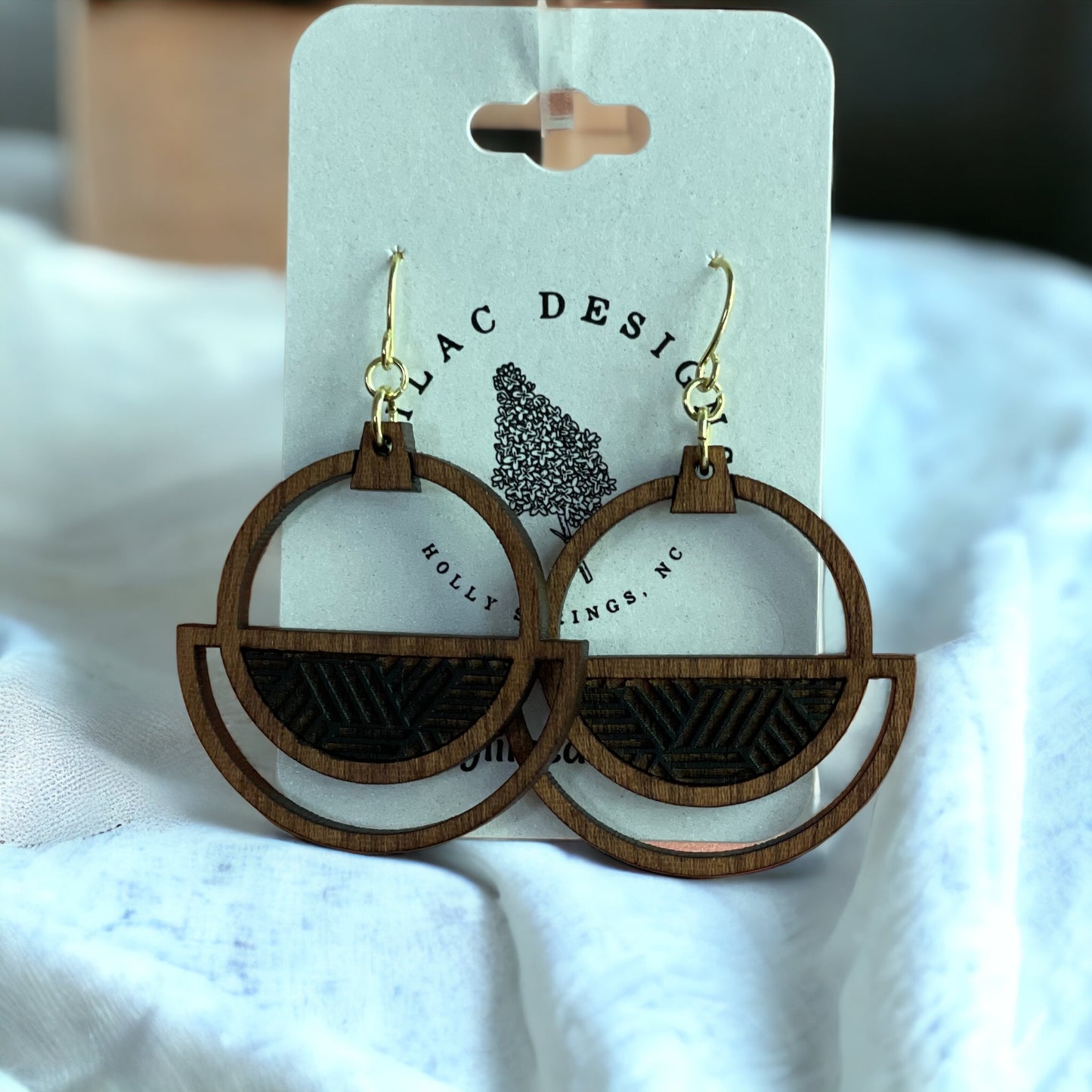 Double Circle Engraved Earrings