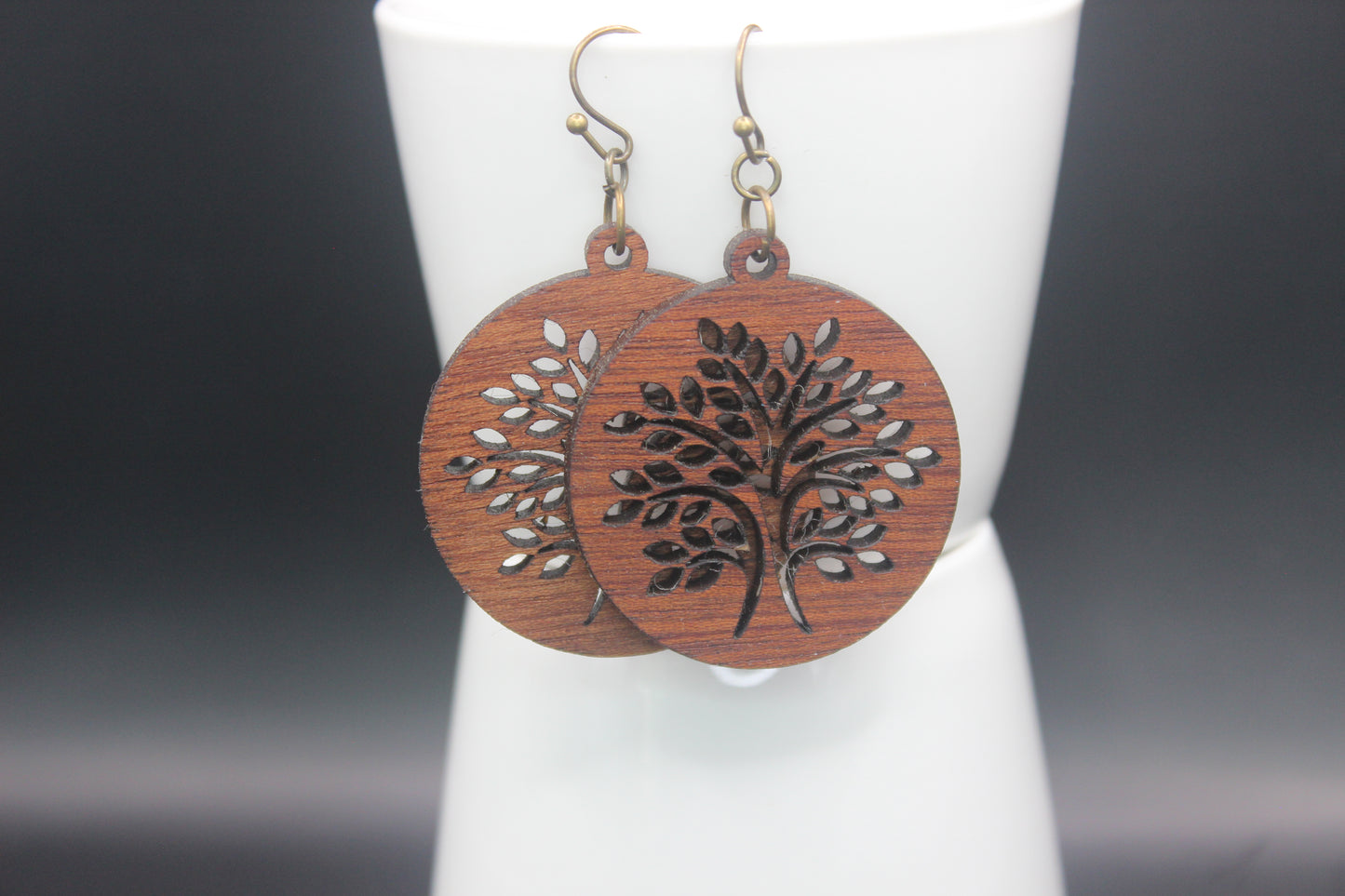 Tree of Life, Wooden, Round, Laser Cut Dangle Earring