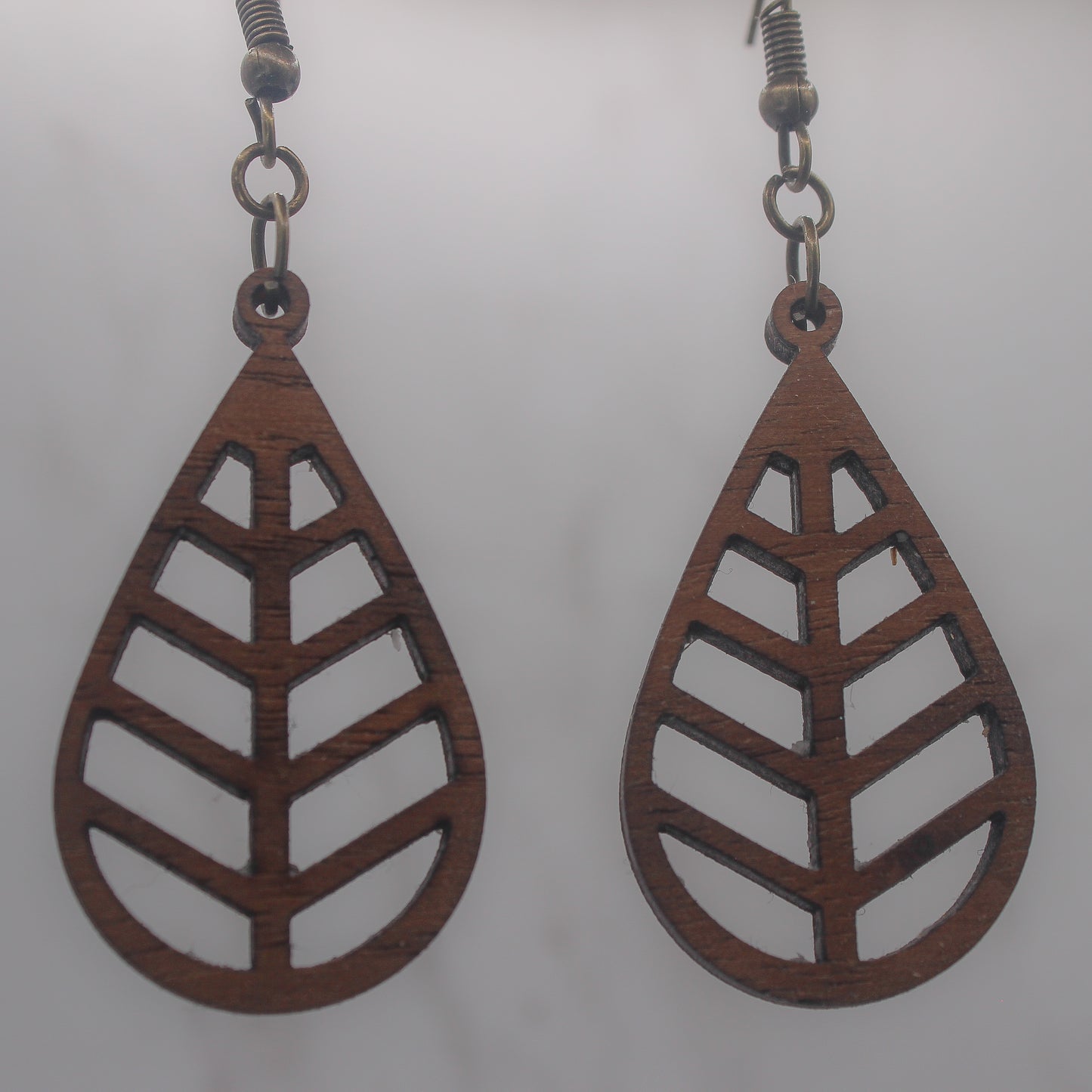Leaf Shaped, Wooden, Laser Cut, Dangle Earring