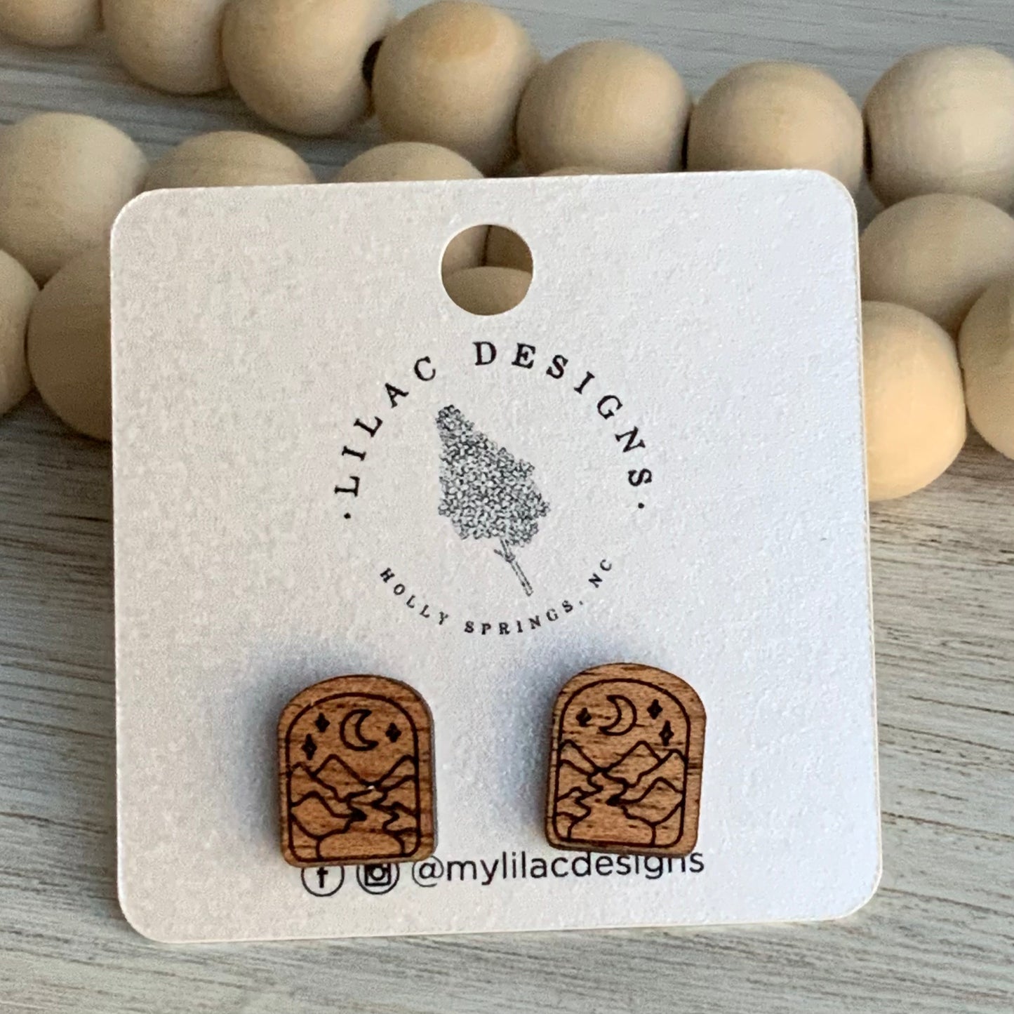 Mountain/Moon Post Earring