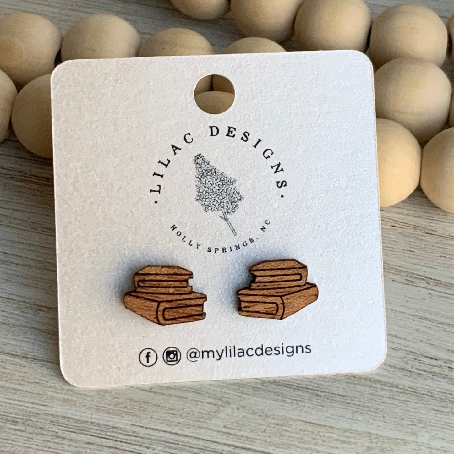 Stack of Books Post Earring