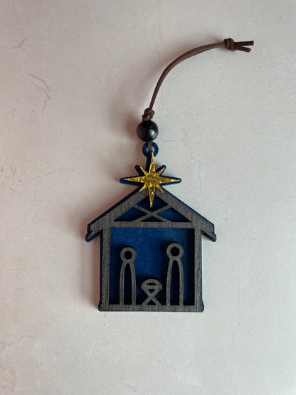 Rustic Nativity Ornament