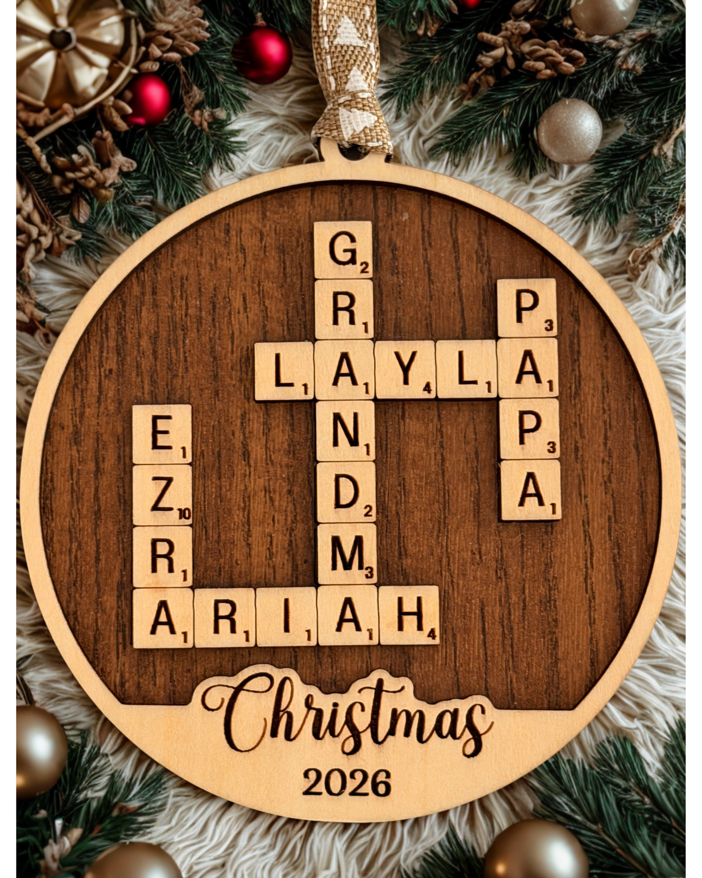 Custom Name Tile Ornament