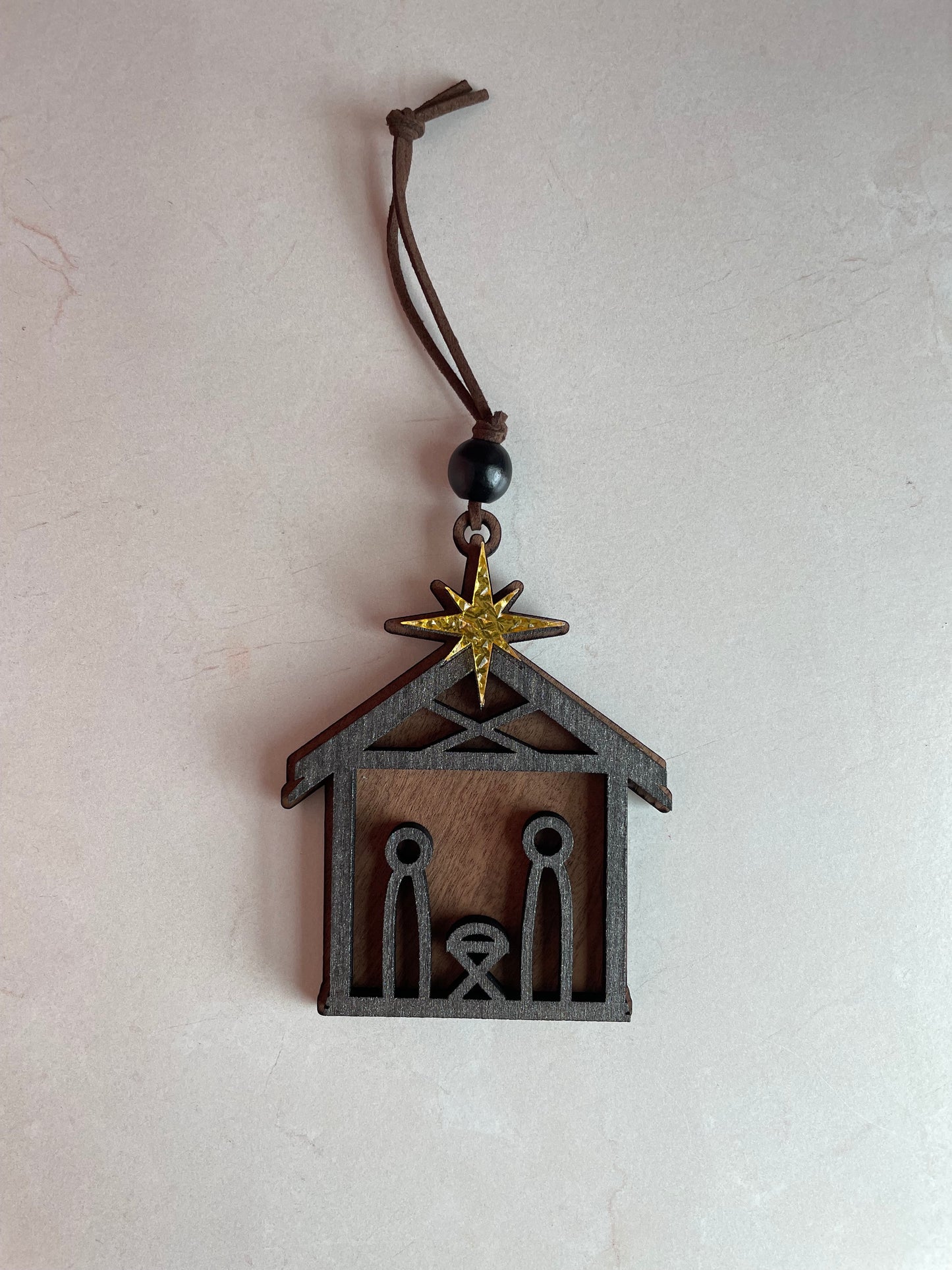 Rustic Nativity Ornament