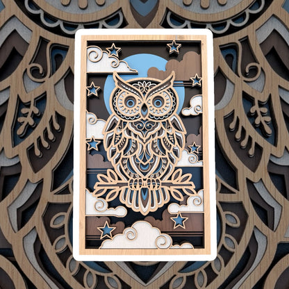 Owl Multi Layer Wood Wall Hanging