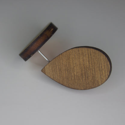 Teardrop-Shaped, Wooden Post, Laser cut