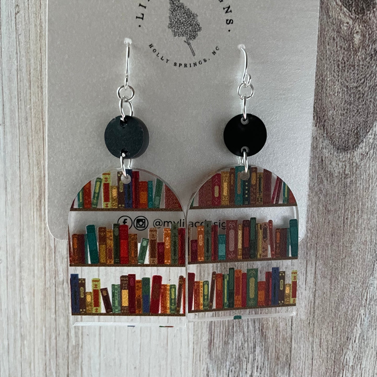 Bookshelf Design, Acrylic Laser Cut Earring