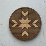 Quilt Style Wood Inlay Coaster Set